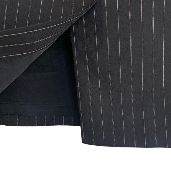 Casual Corner Womens Pinstripe Skirt Size 10 Black Wool Blend Corp Core Business - Picture 4 of 7
